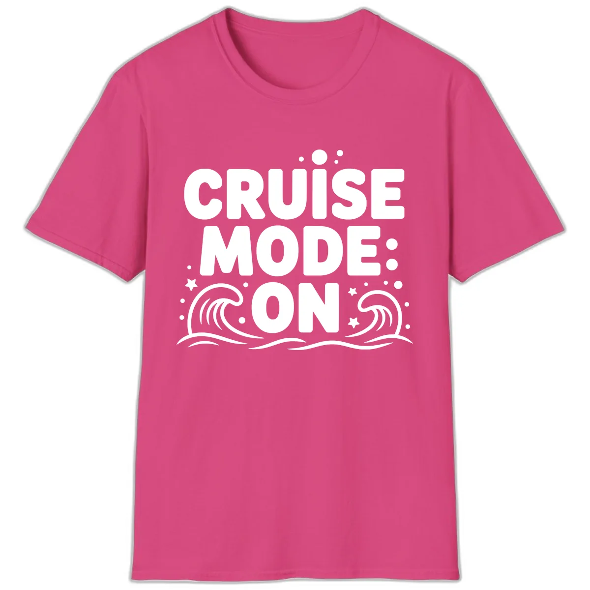 Cruise Mode On Typography T-Shirt in Heliconia