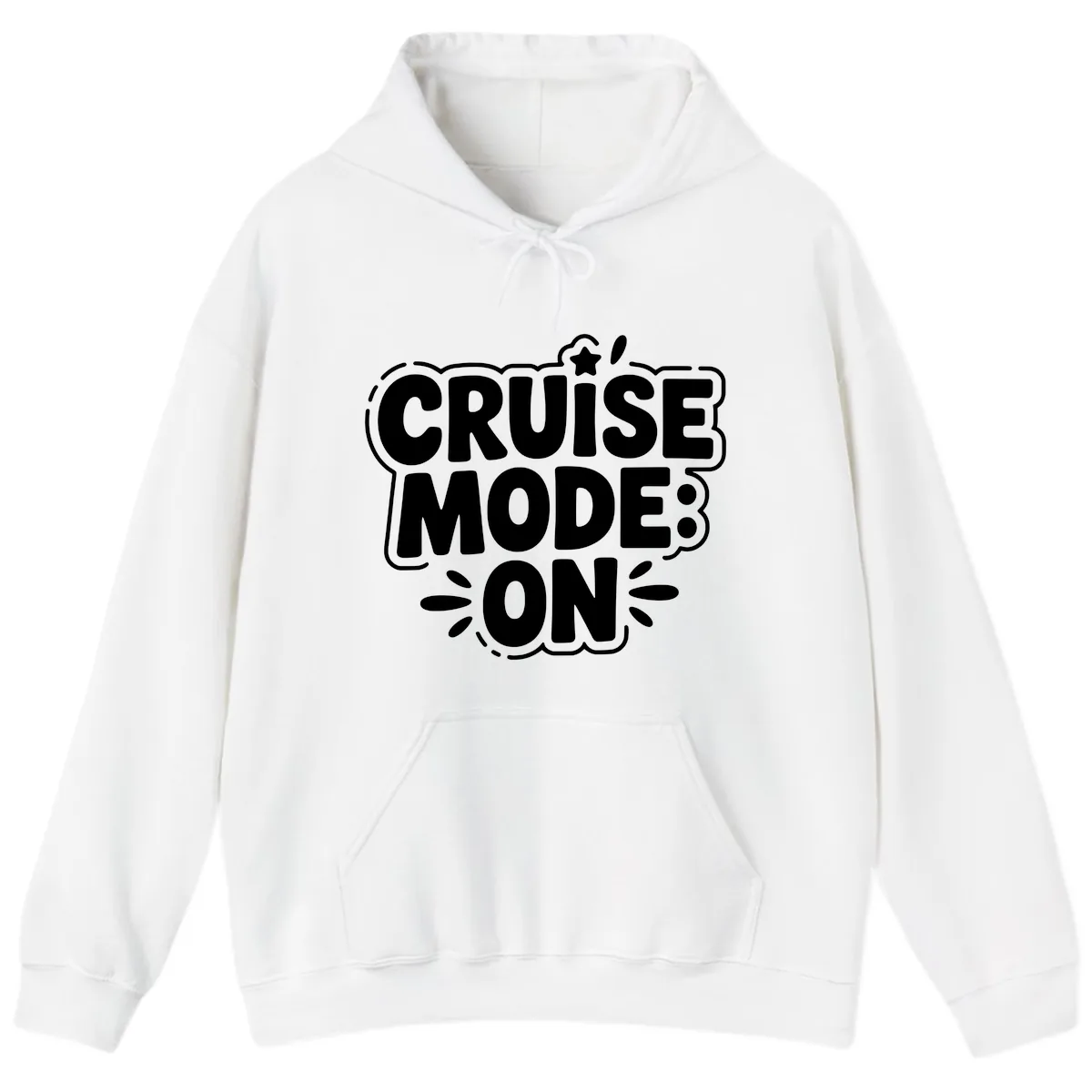 Cruise Mode On Slogan Hoodie in White
