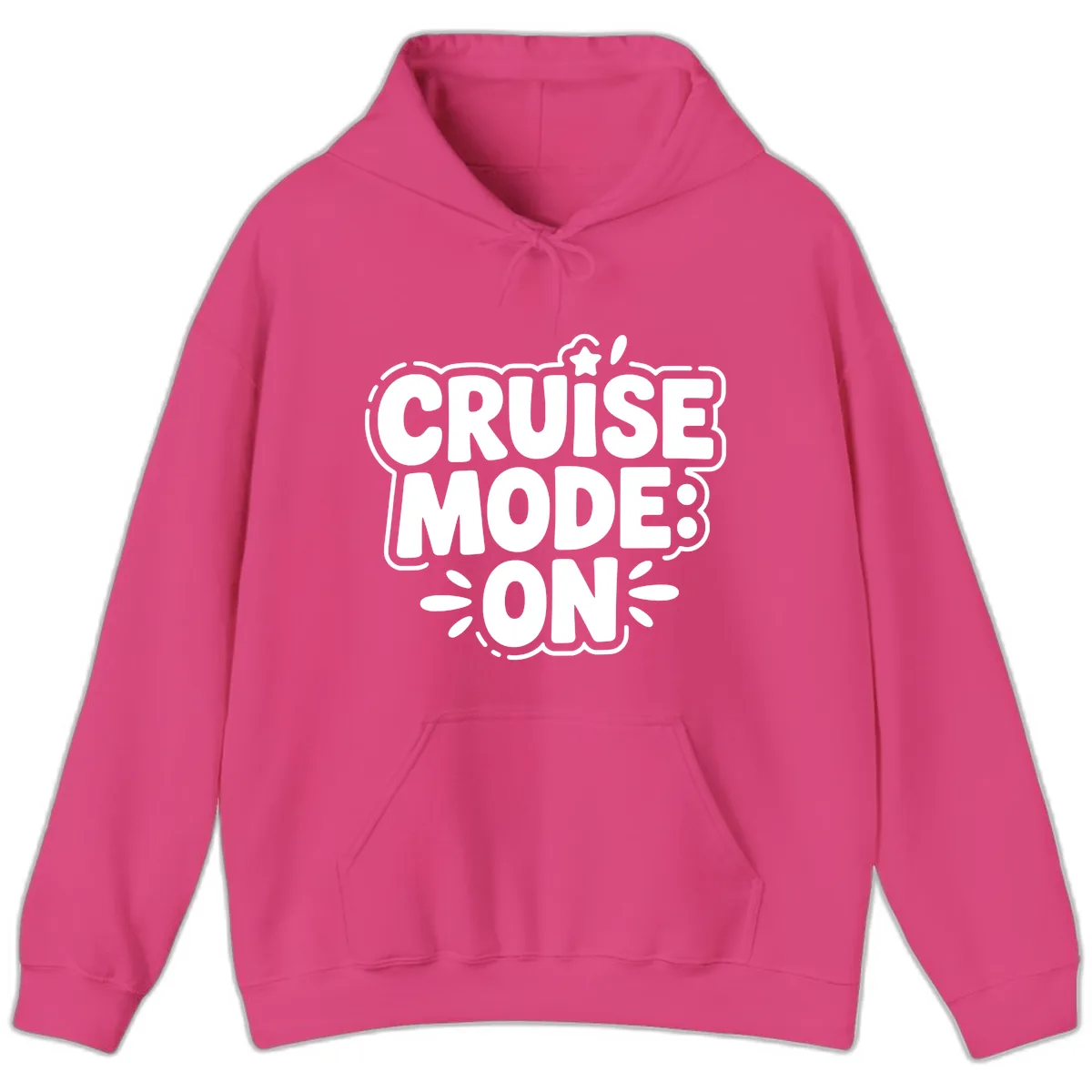 Cruise Mode On Slogan Hoodie in Heliconia