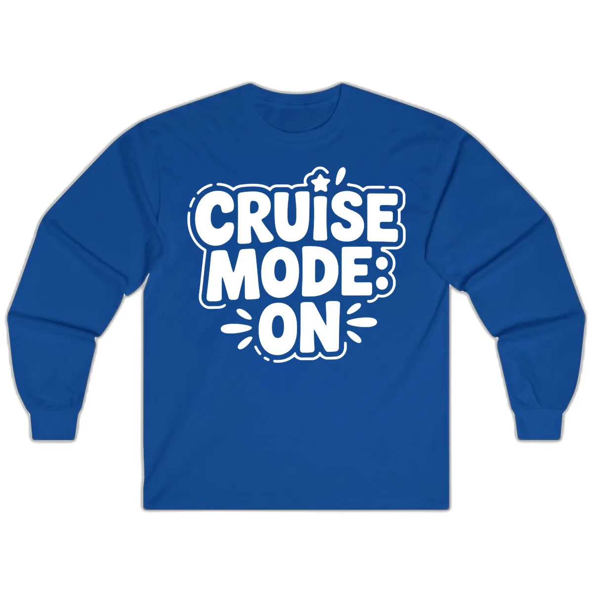 Cruise Mode On Slogan Long Sleeve in Royal