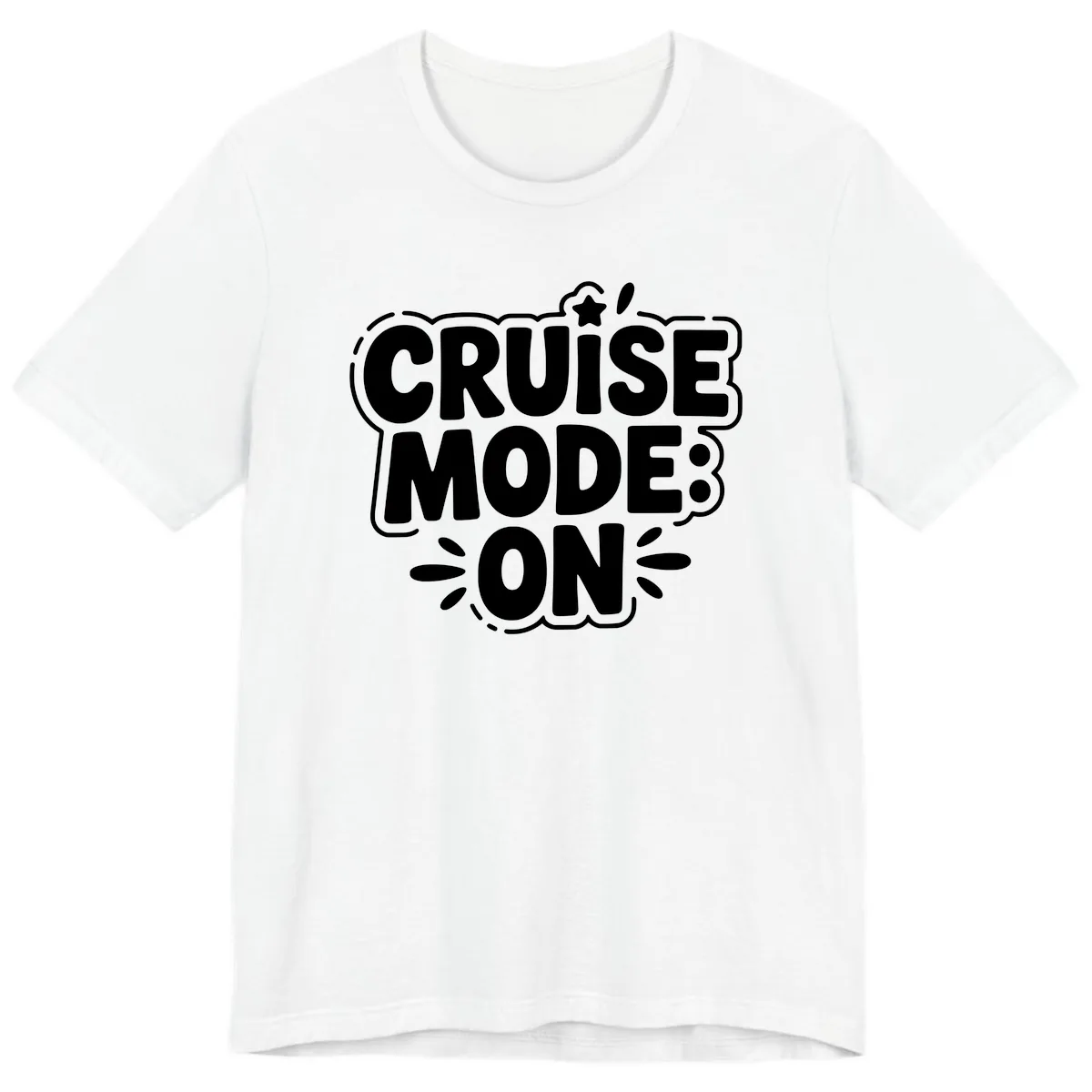Cruise Mode On Slogan Premium T-Shirt in White