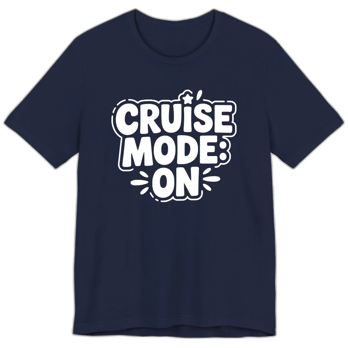 Cruise Mode On Slogan Premium T-Shirt in Navy