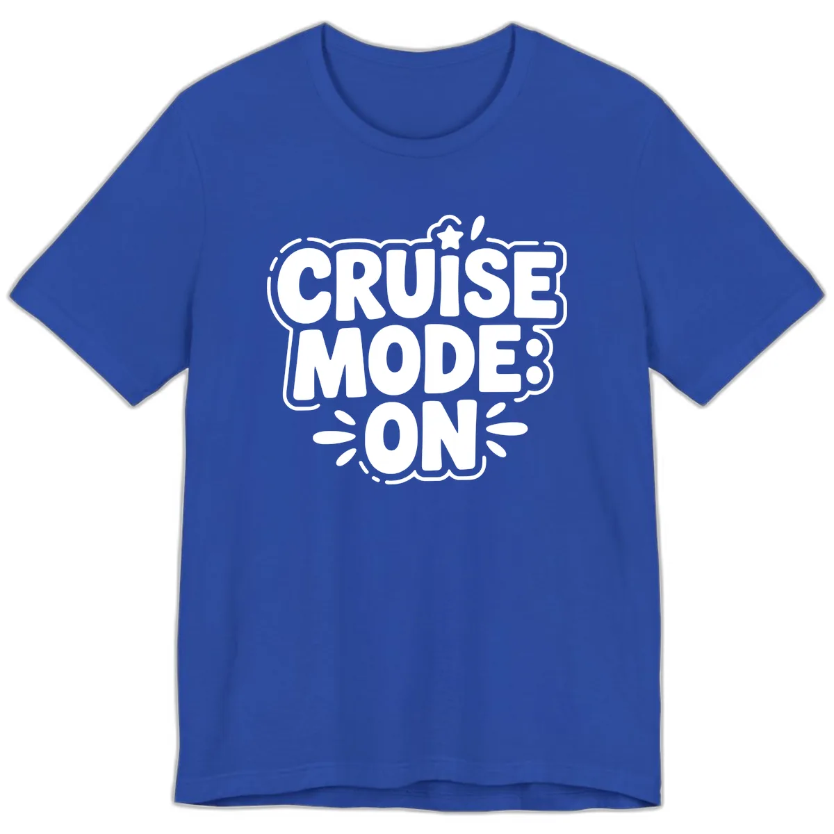 Cruise Mode On Slogan Premium T-Shirt in True Royal