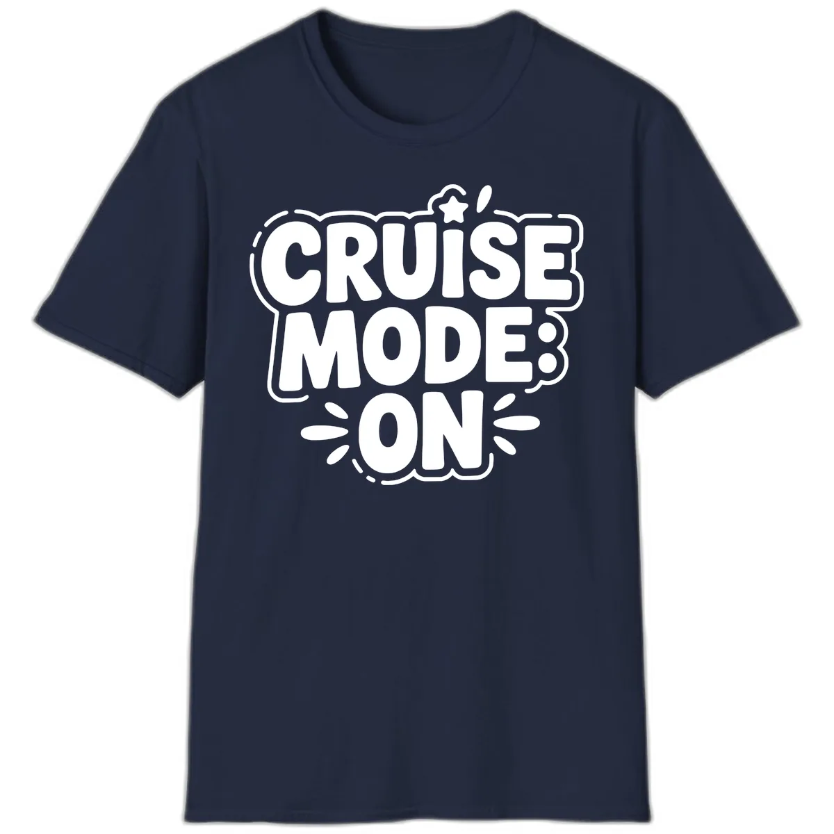 Cruise Mode On Slogan T-Shirt in Navy