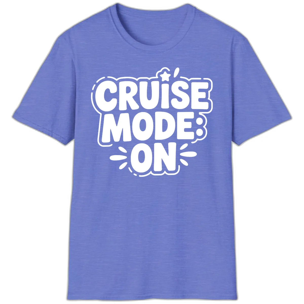 Cruise Mode On Slogan T-Shirt in Heather Royal