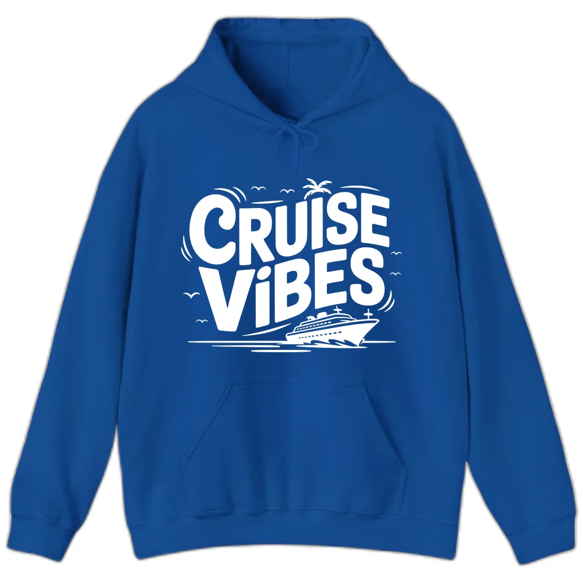 Cruise Vibes Tropical Vacation Hoodie in Royal