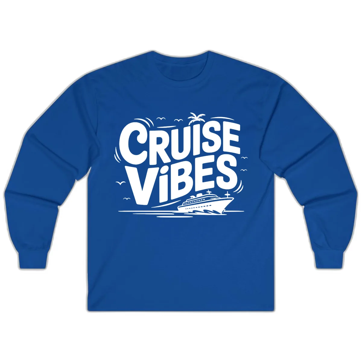 Cruise Vibes Tropical Vacation Long Sleeve in Royal