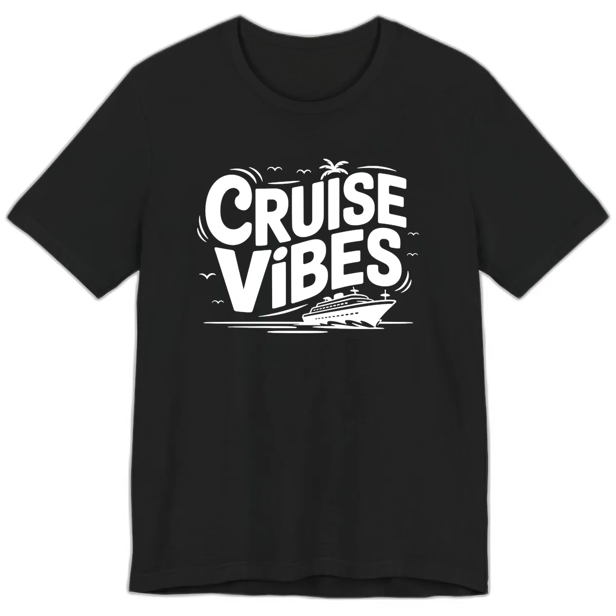 Cruise Vibes Tropical Vacation Premium T-Shirt in Black