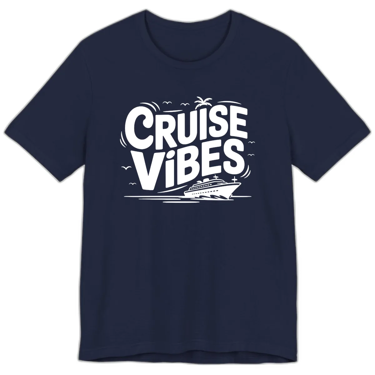 Cruise Vibes Tropical Vacation Premium T-Shirt in Navy