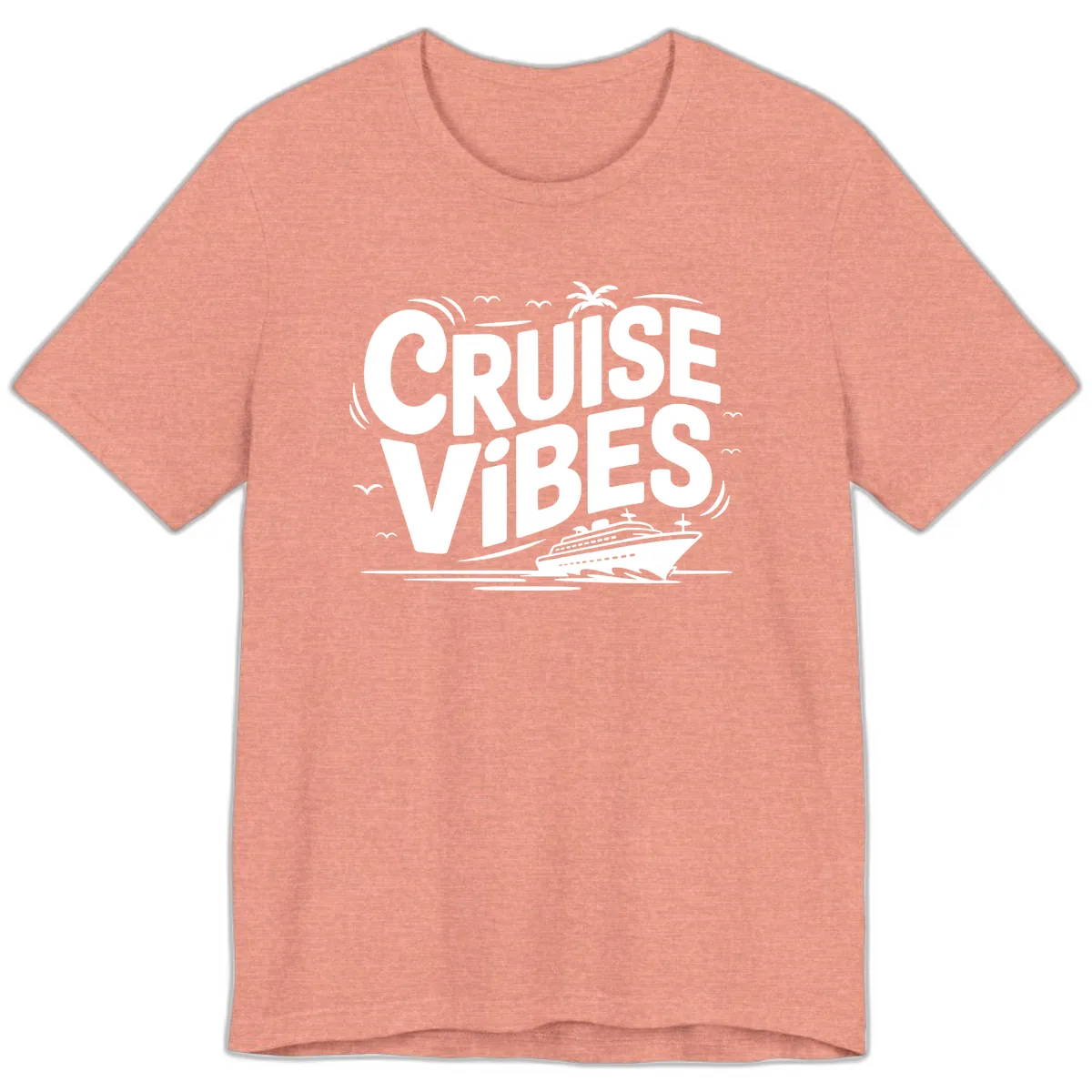 Cruise Vibes Tropical Vacation Premium T-Shirt in Heather Sunset