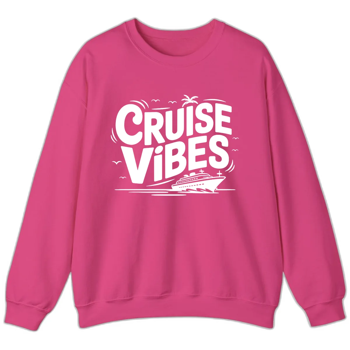 Cruise Vibes Tropical Vacation Sweatshirt in Heliconia