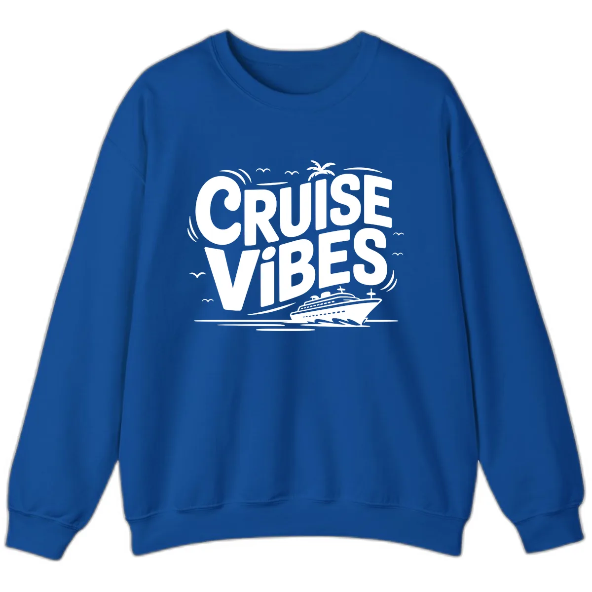 Cruise Vibes Tropical Vacation Sweatshirt in Royal