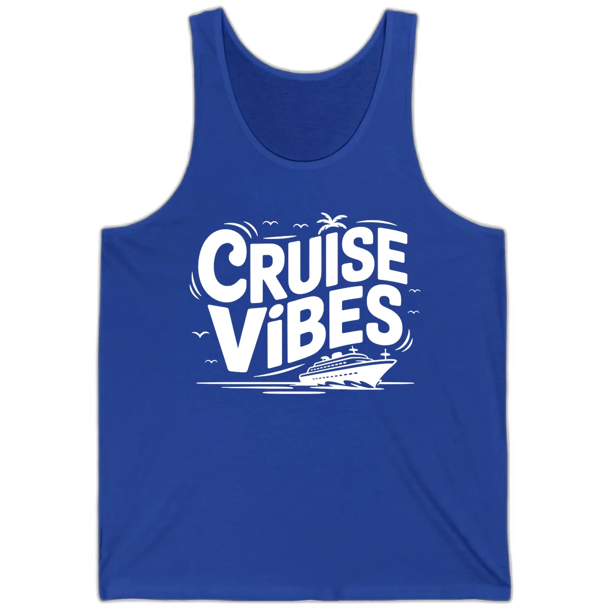 Cruise Vibes Tropical Vacation Tank in True Royal