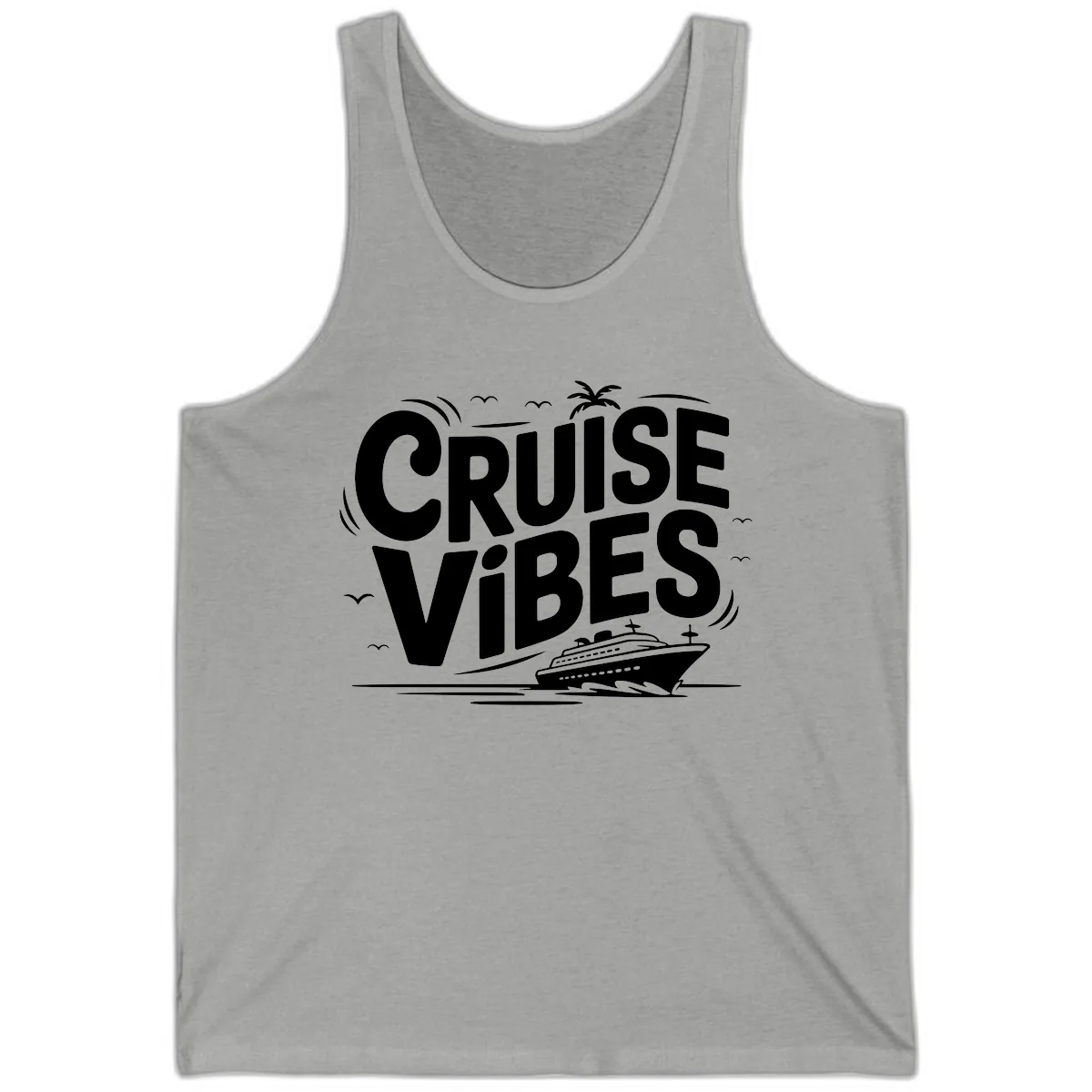 Cruise Vibes Tropical Vacation Tank in Athletic Heather