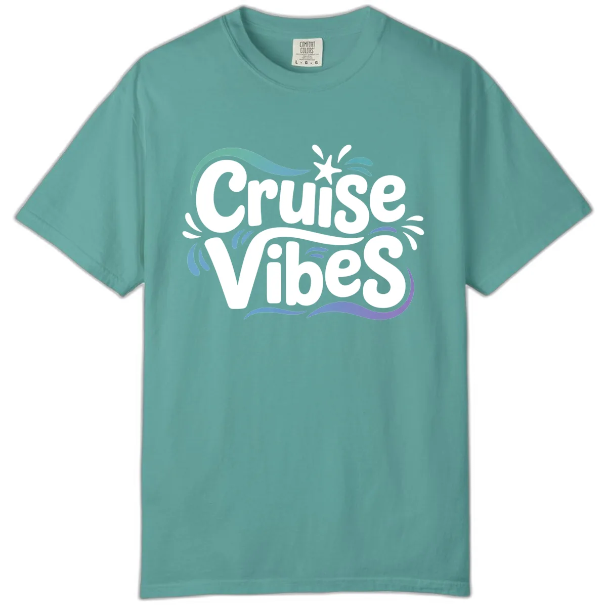 Cruise Vibes Fun Typography Comfort Color in Seafoam