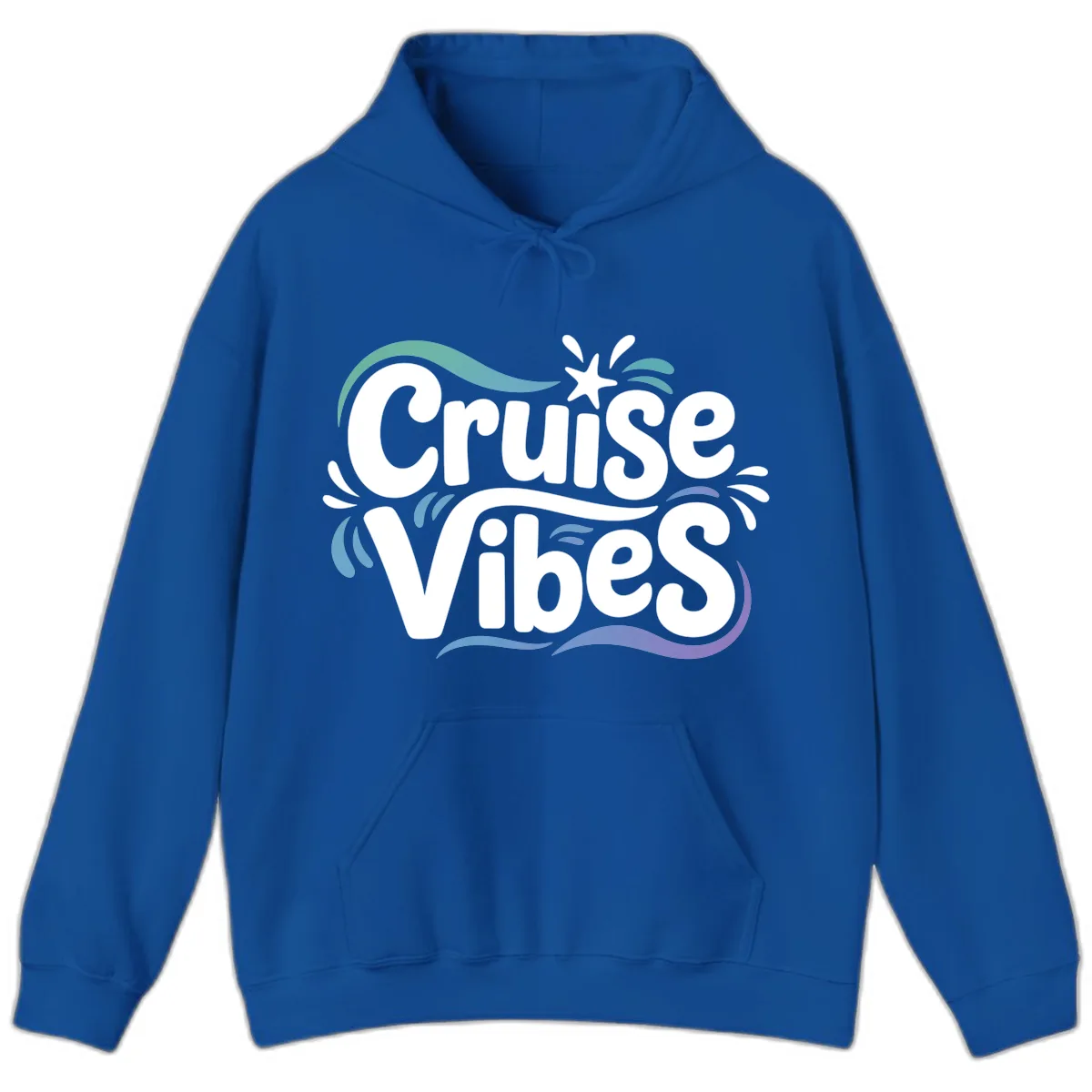 Cruise Vibes Fun Typography Hoodie in Royal