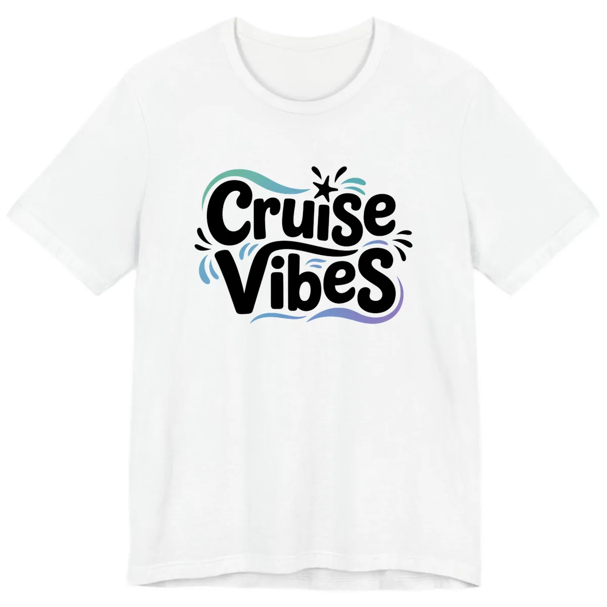 Cruise Vibes Fun Typography Premium T-Shirt in White