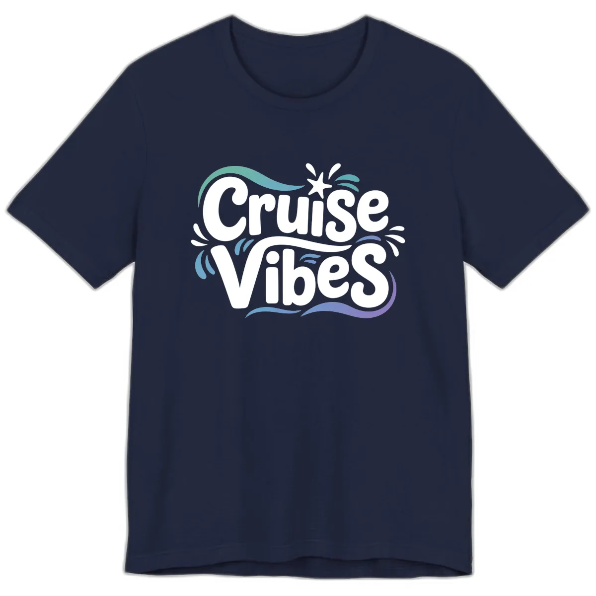 Cruise Vibes Fun Typography Premium T-Shirt in Navy