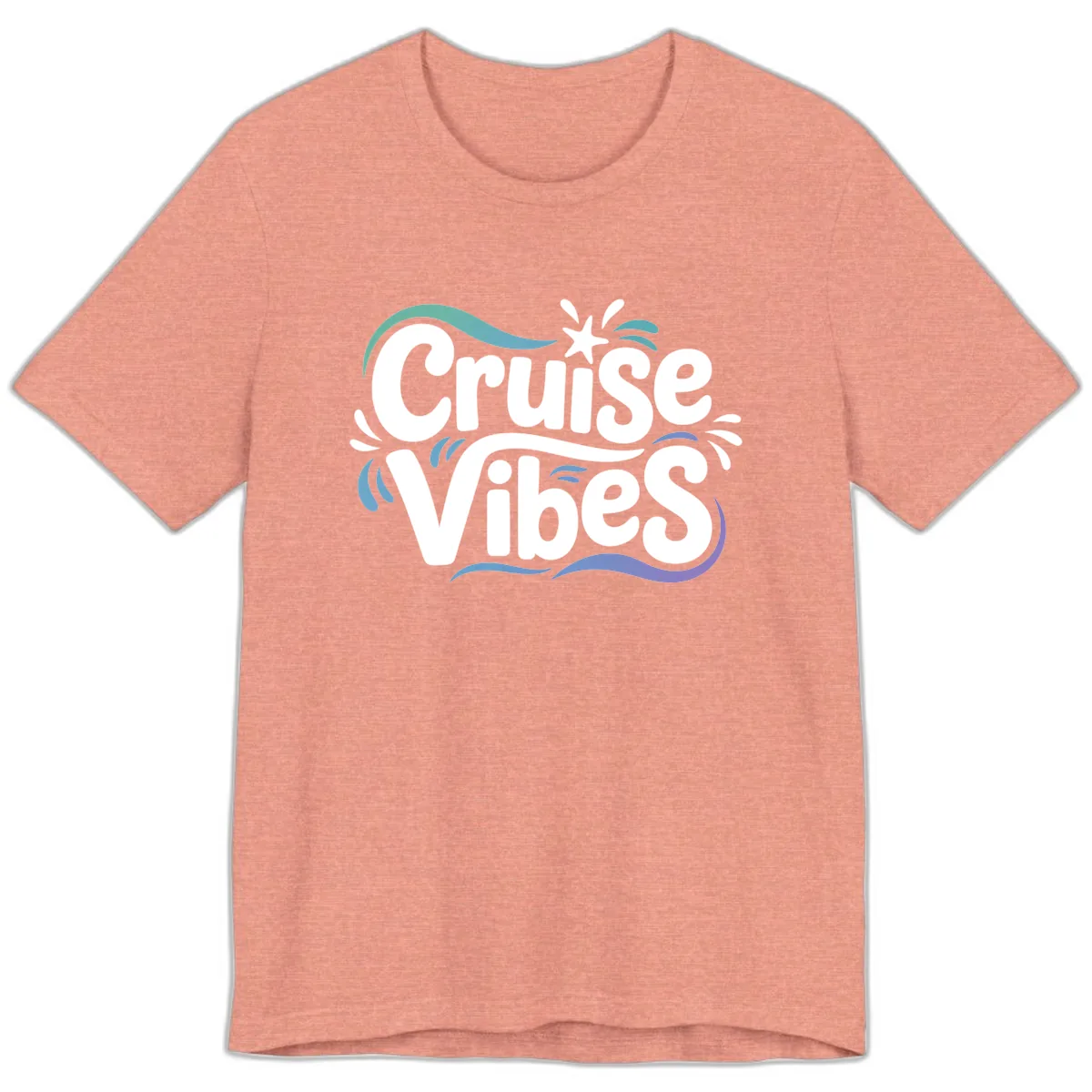 Cruise Vibes Fun Typography Premium T-Shirt in Heather Sunset
