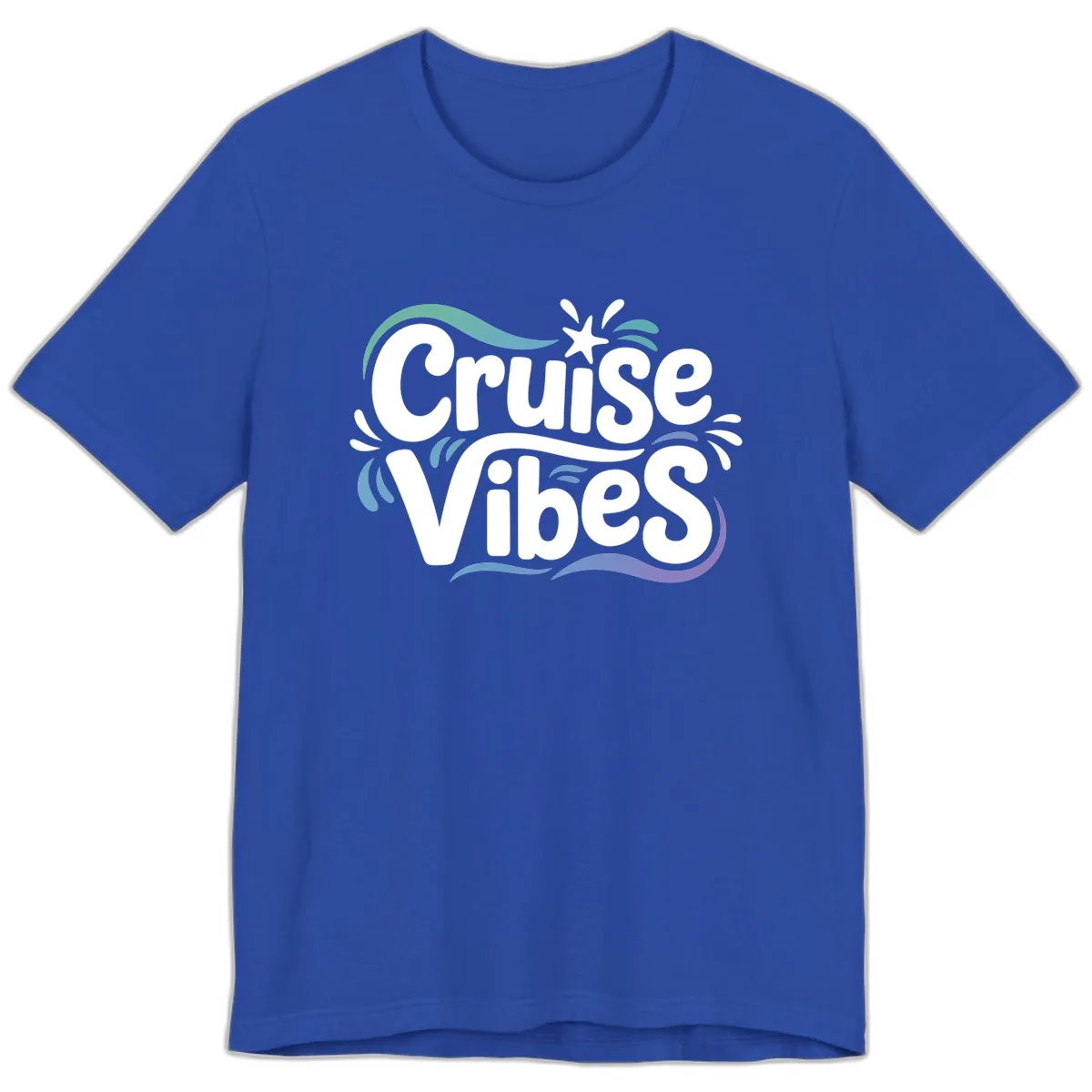 Cruise Vibes Fun Typography Premium T-Shirt in True Royal