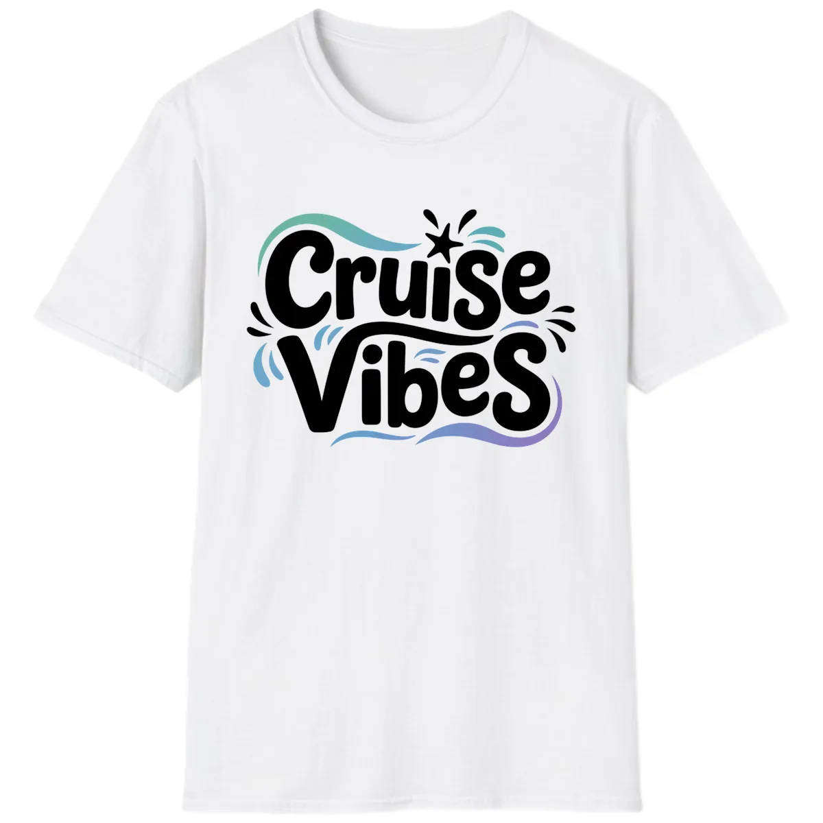 Cruise Vibes Fun Typography T-Shirt in White