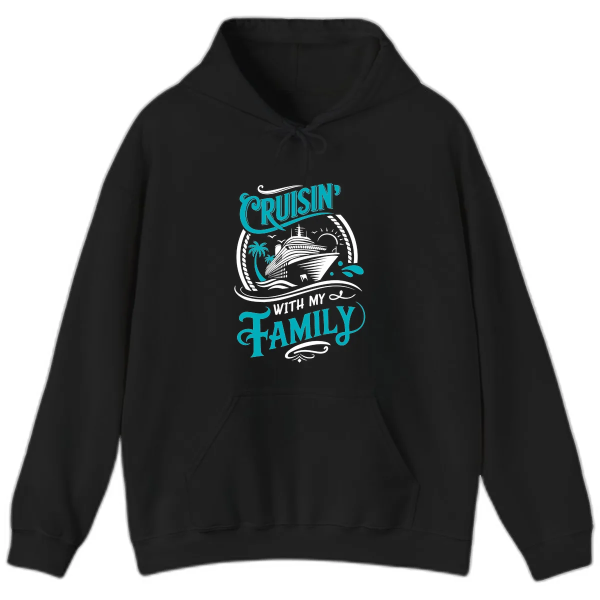Cruisin' With My Family Cruise Design Hoodie in Black