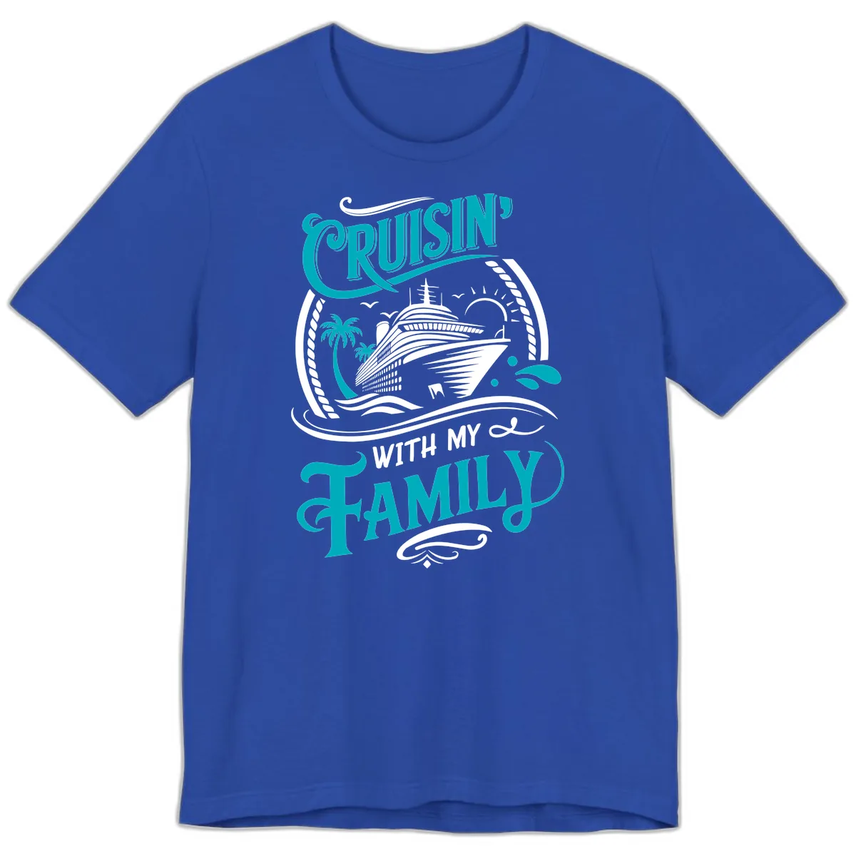 Cruisin' With My Family Cruise Design Premium T-Shirt in True Royal