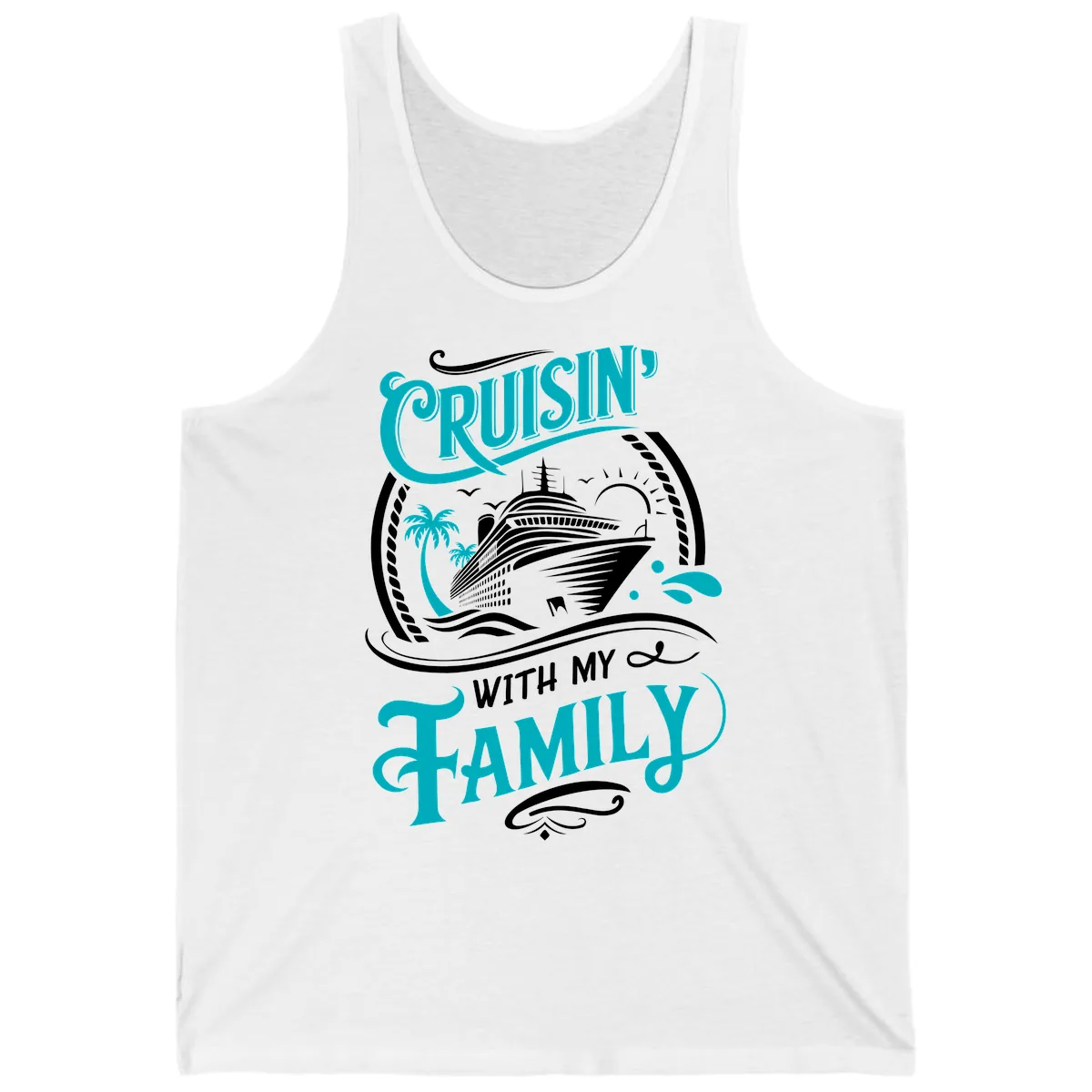 Cruisin' With My Family Cruise Design Tank in White