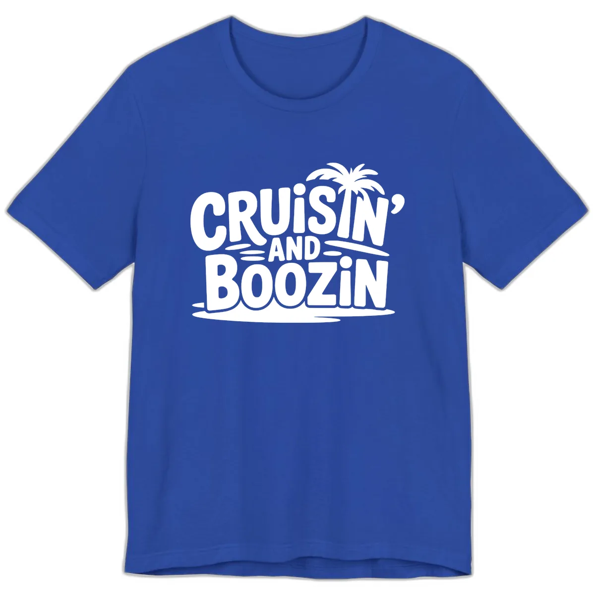Cruisin' And Boozin' Palm Tree Premium T-Shirt in True Royal