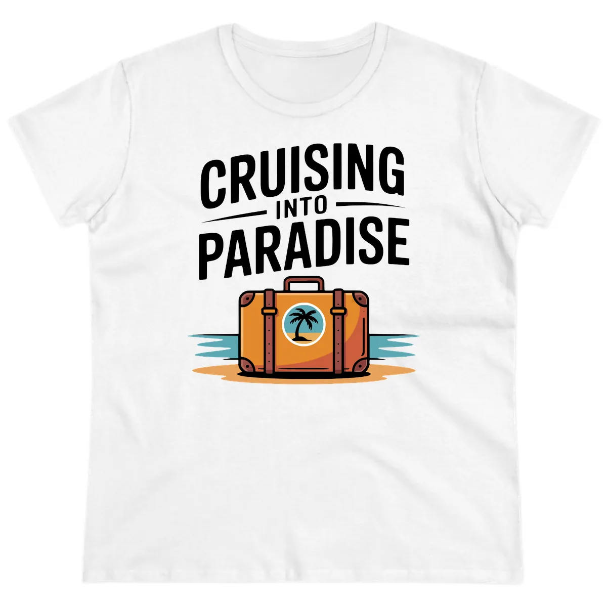Cruising Into Paradise Ladies Tee in White