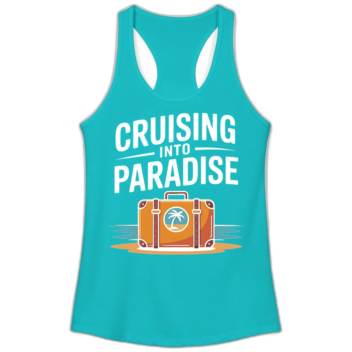 Cruising Into Paradise Ladies Tank in Tahiti Blue