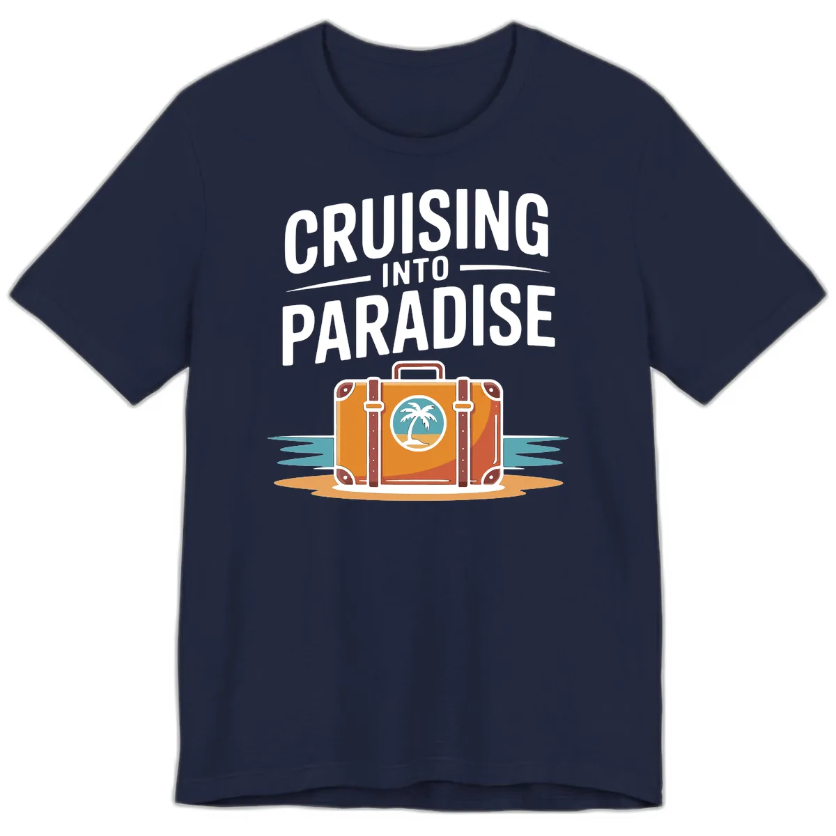 Cruising Into Paradise Premium T-Shirt in Navy