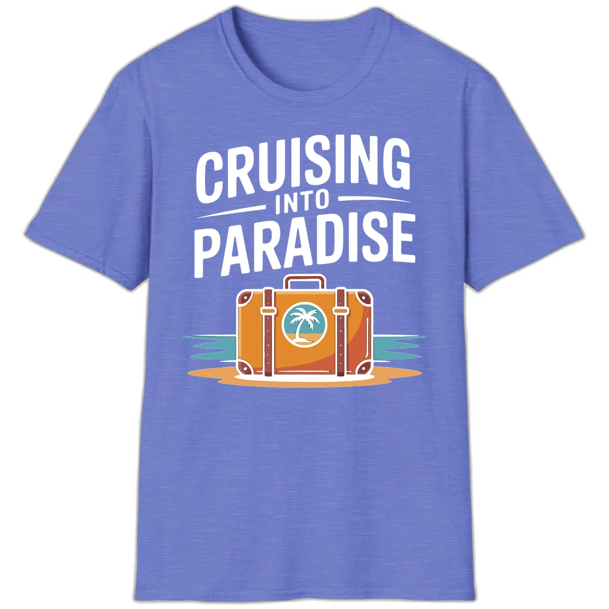 Cruising Into Paradise T-Shirt in Heather Royal
