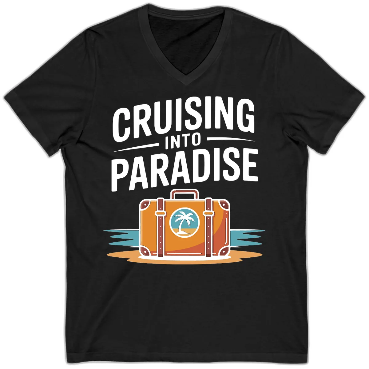 Cruising Into Paradise V-Neck in Black