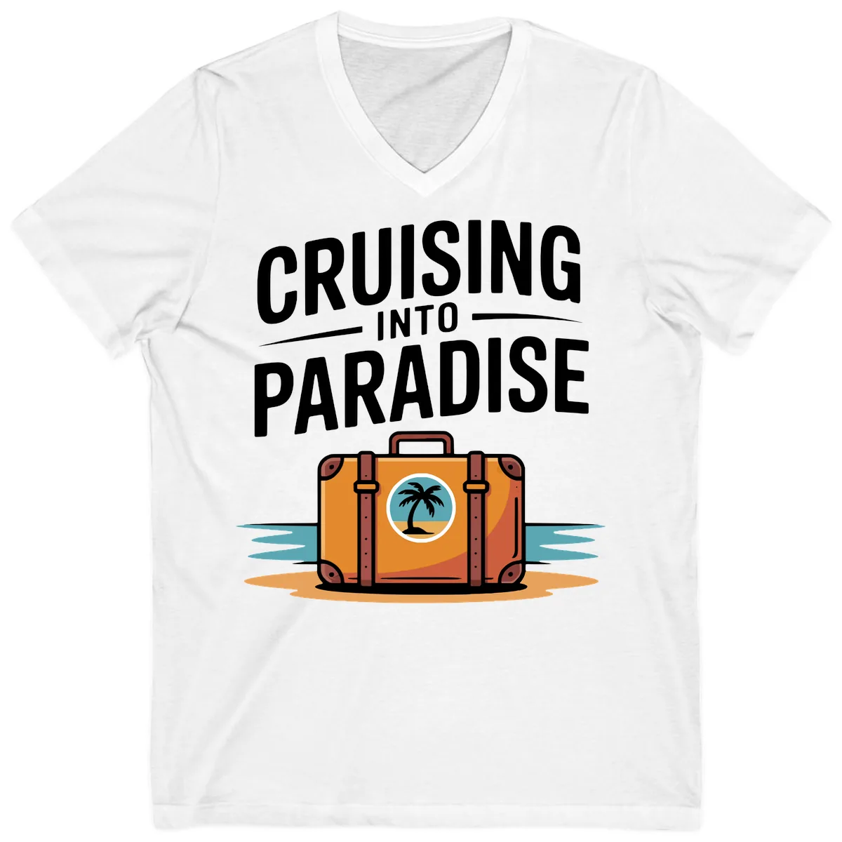 Cruising Into Paradise V-Neck in White