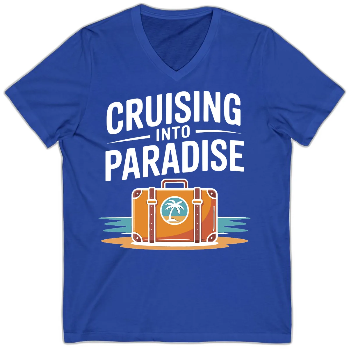 Cruising Into Paradise V-Neck in True Royal