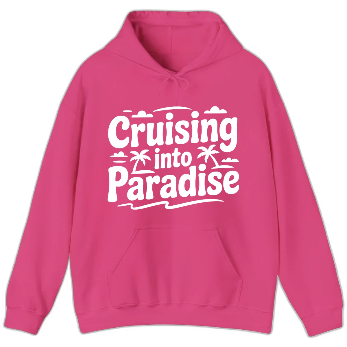 Cruising Into Paradise Hoodie in Heliconia