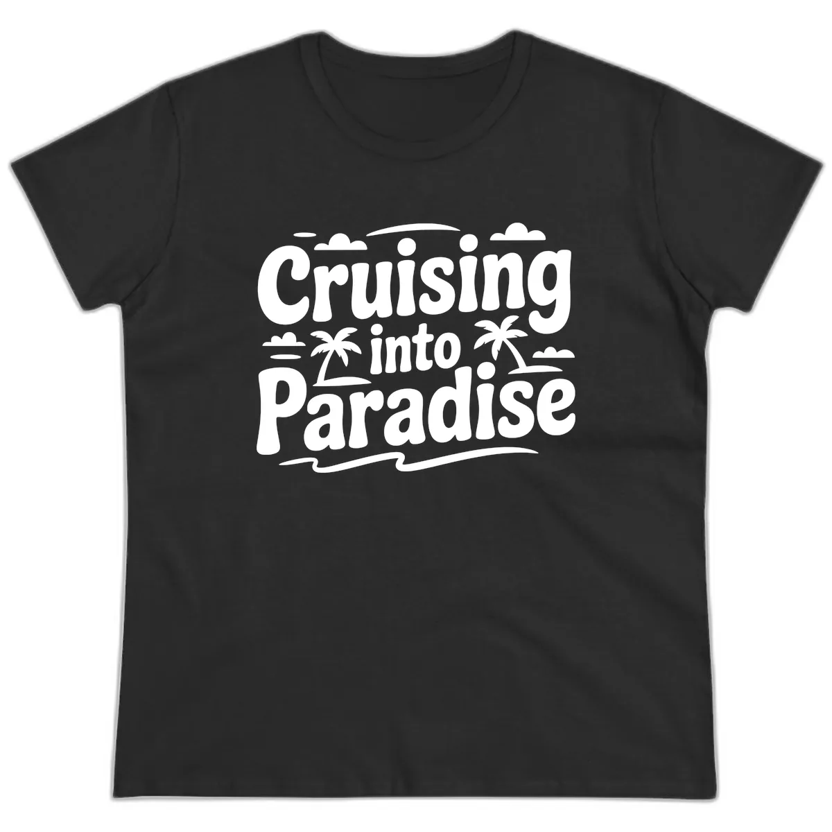 Cruising Into Paradise Ladies Tee in Black