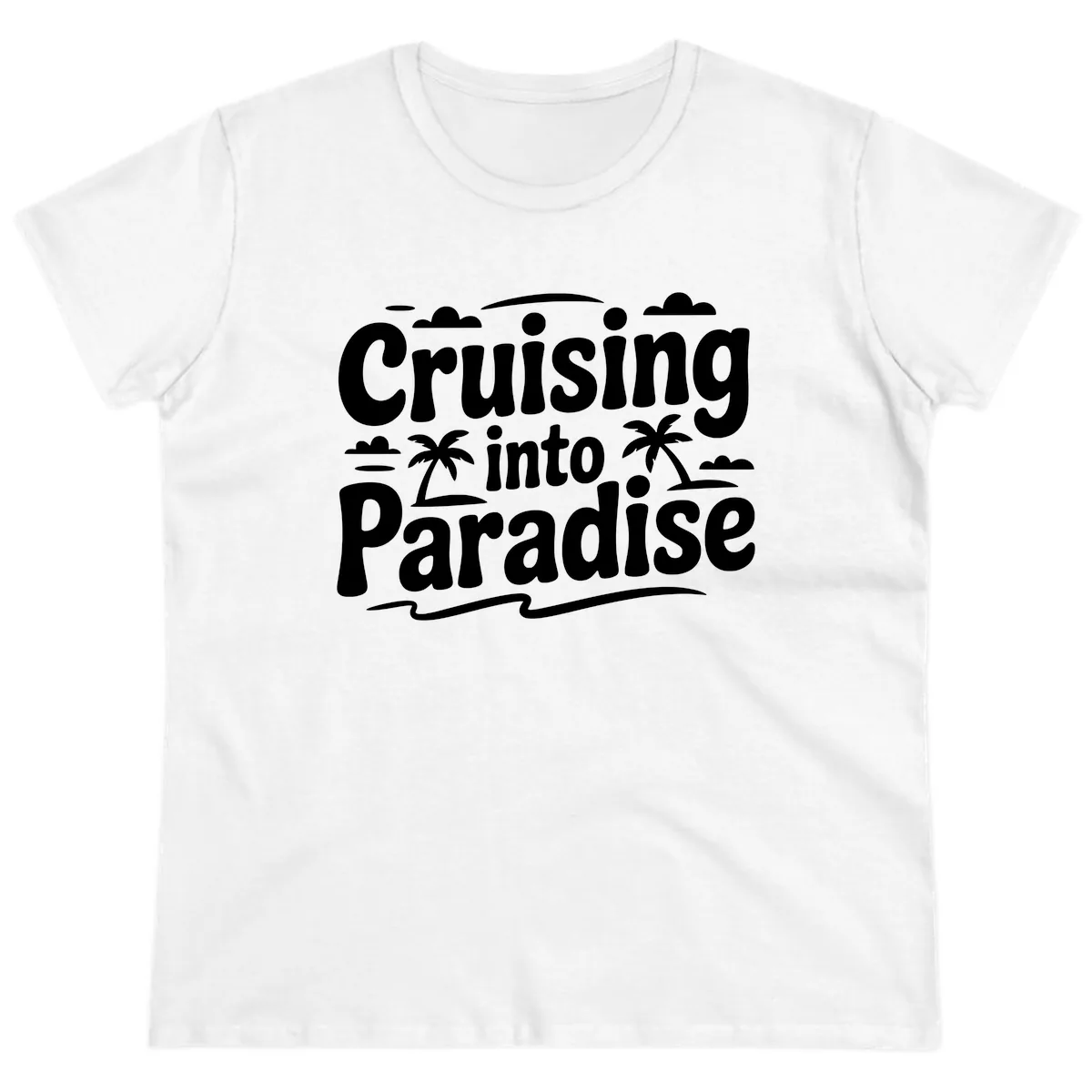 Cruising Into Paradise Ladies Tee in White
