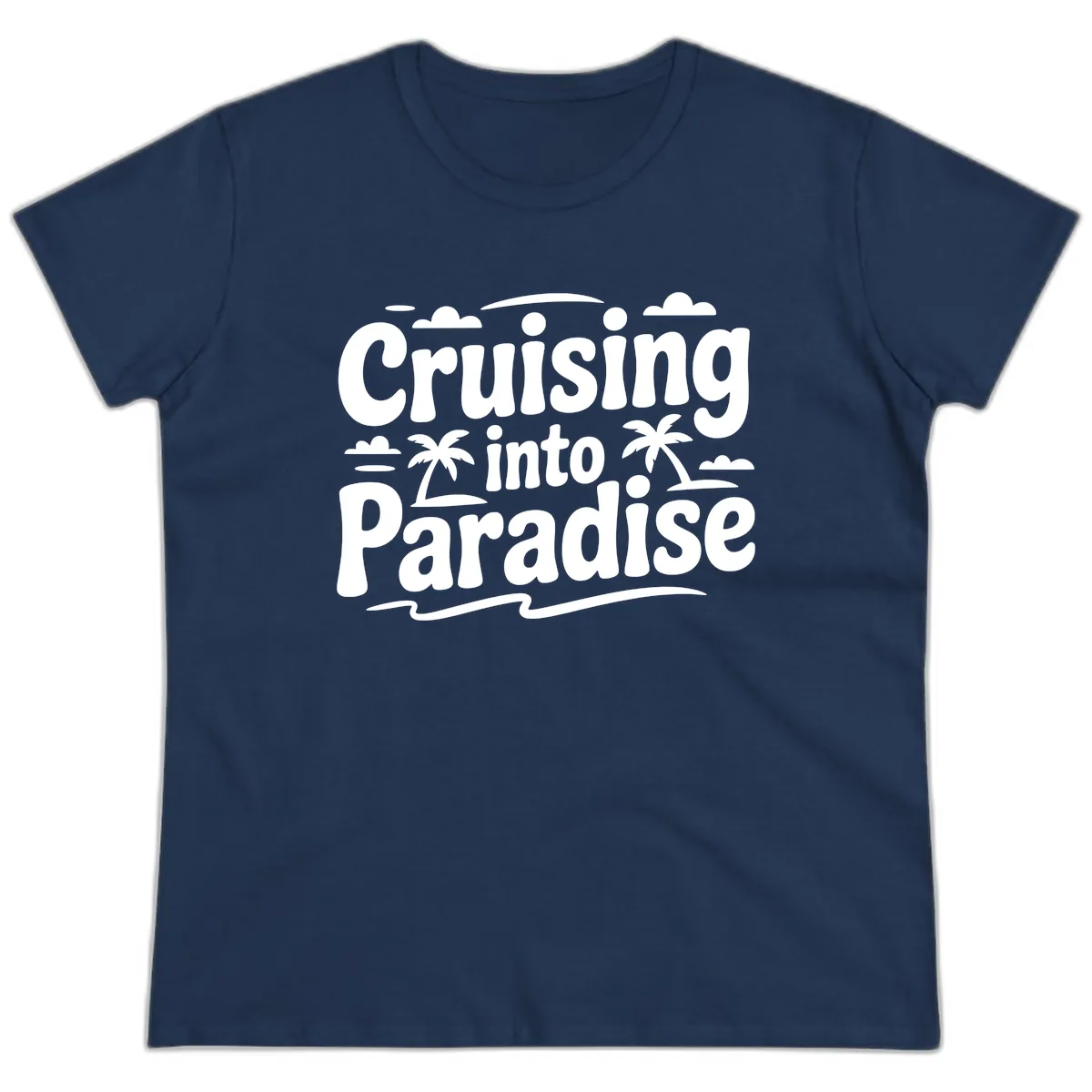 Cruising Into Paradise Ladies Tee in Navy