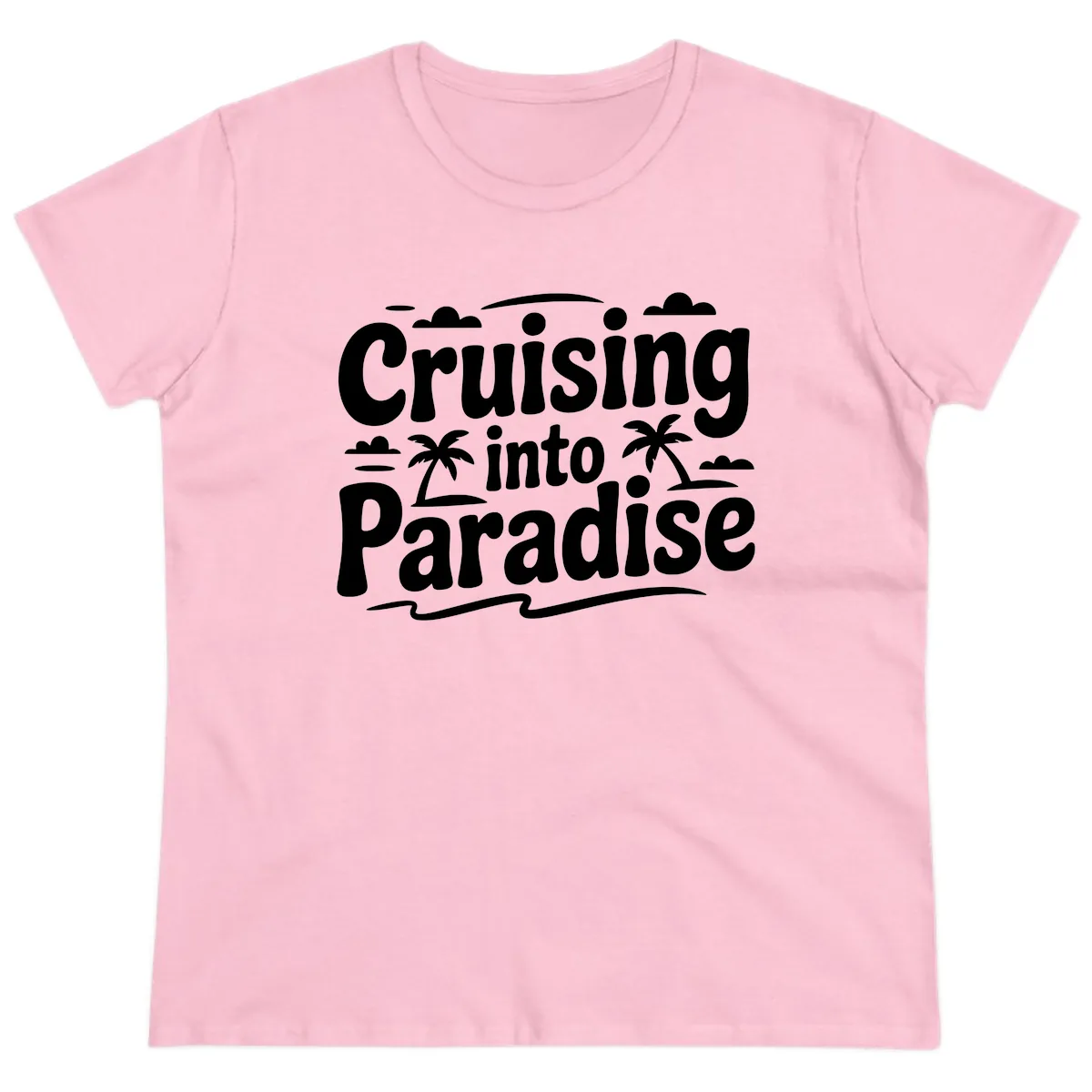 Cruising Into Paradise Ladies Tee in Light Pink