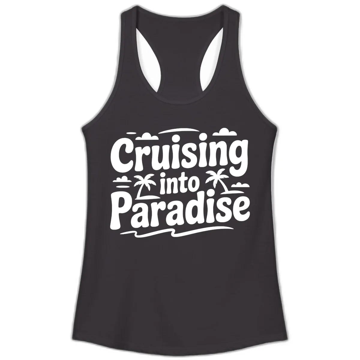 Cruising Into Paradise Ladies Tank in Black