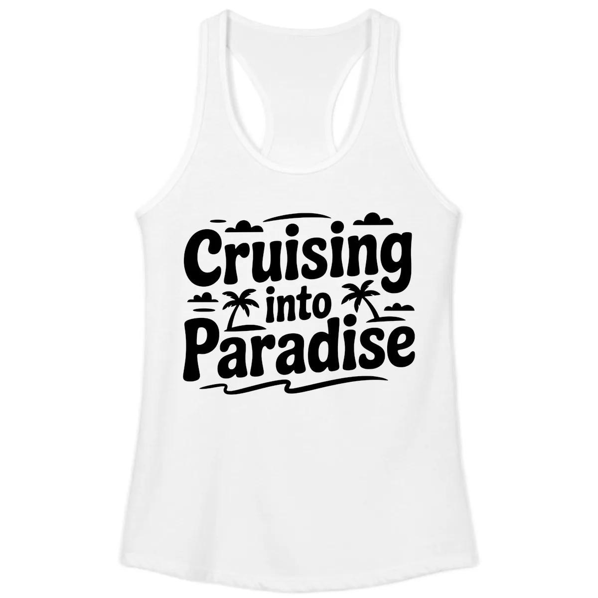 Cruising Into Paradise Ladies Tank in White