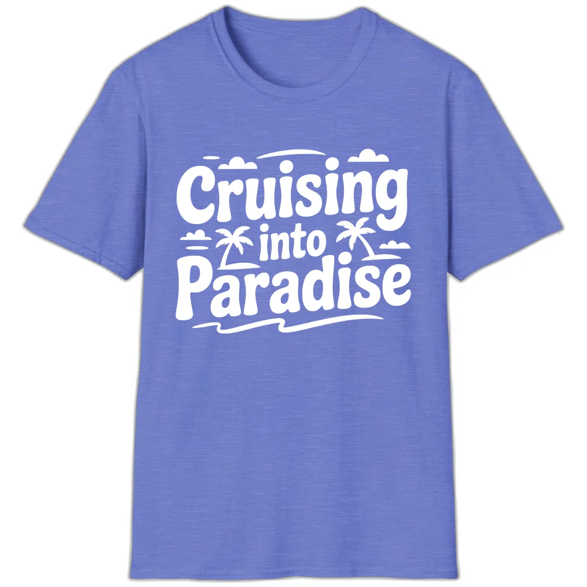 Cruising Into Paradise T-Shirt in Heather Royal