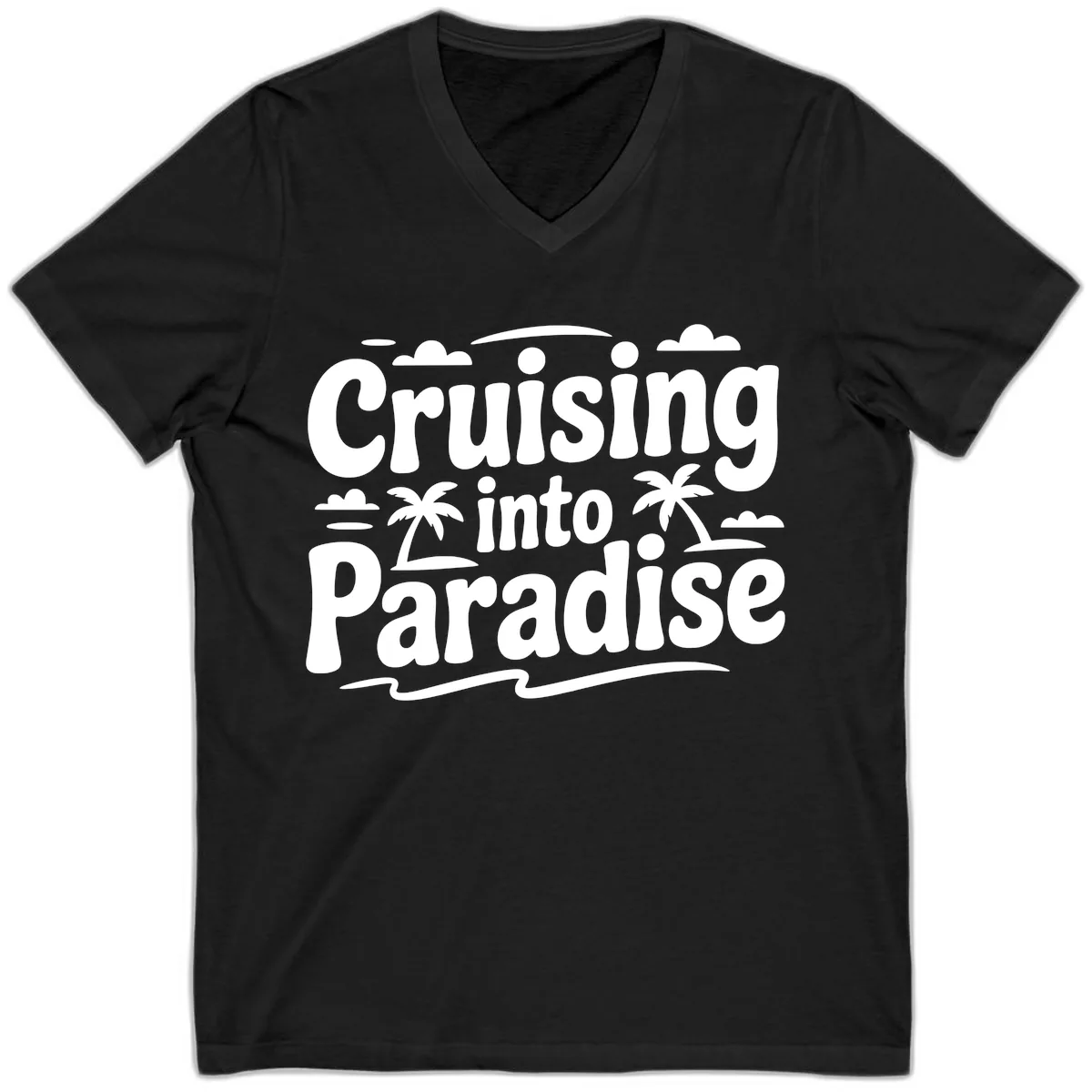 Cruising Into Paradise V-Neck in Black