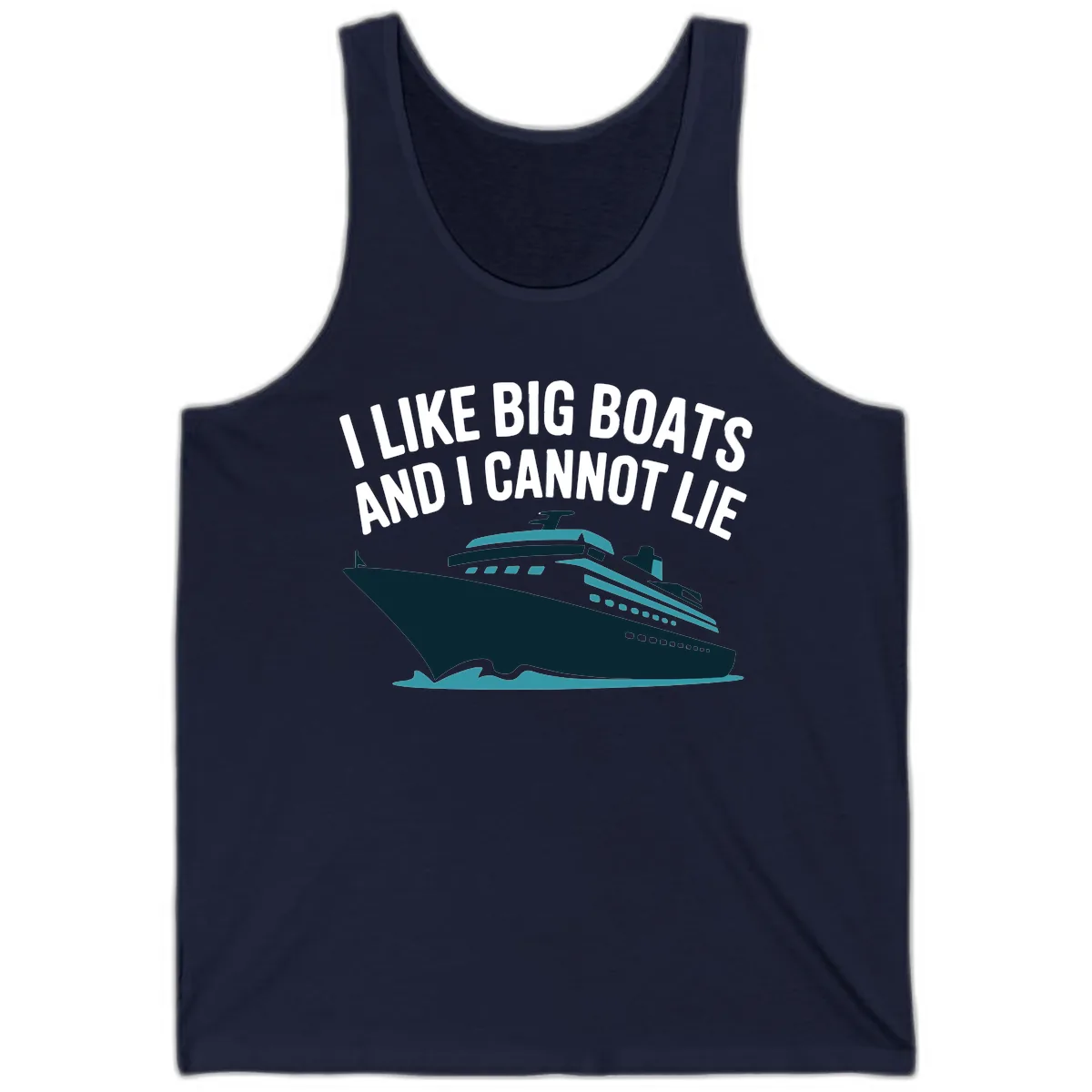 I Like Big Boats And I Cannot Lie Tank in Navy