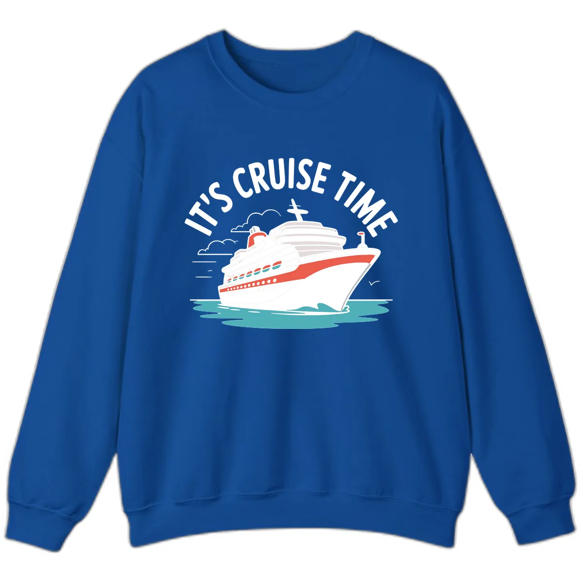 It's Cruise Time Ship Graphic Sweatshirt in Royal