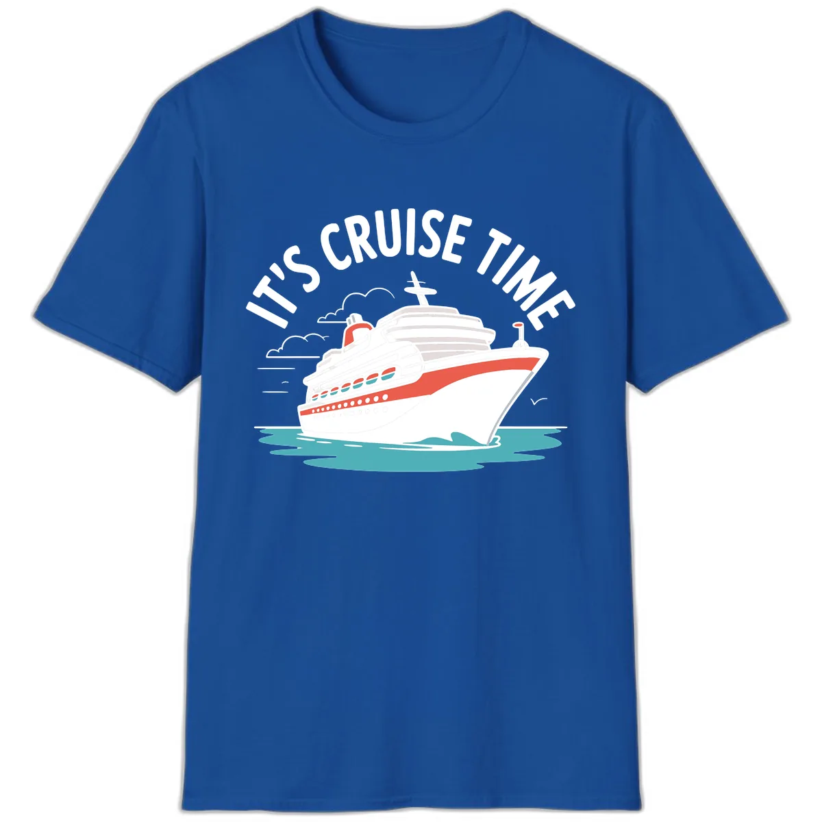 It's Cruise Time Ship Graphic T-Shirt in Royal