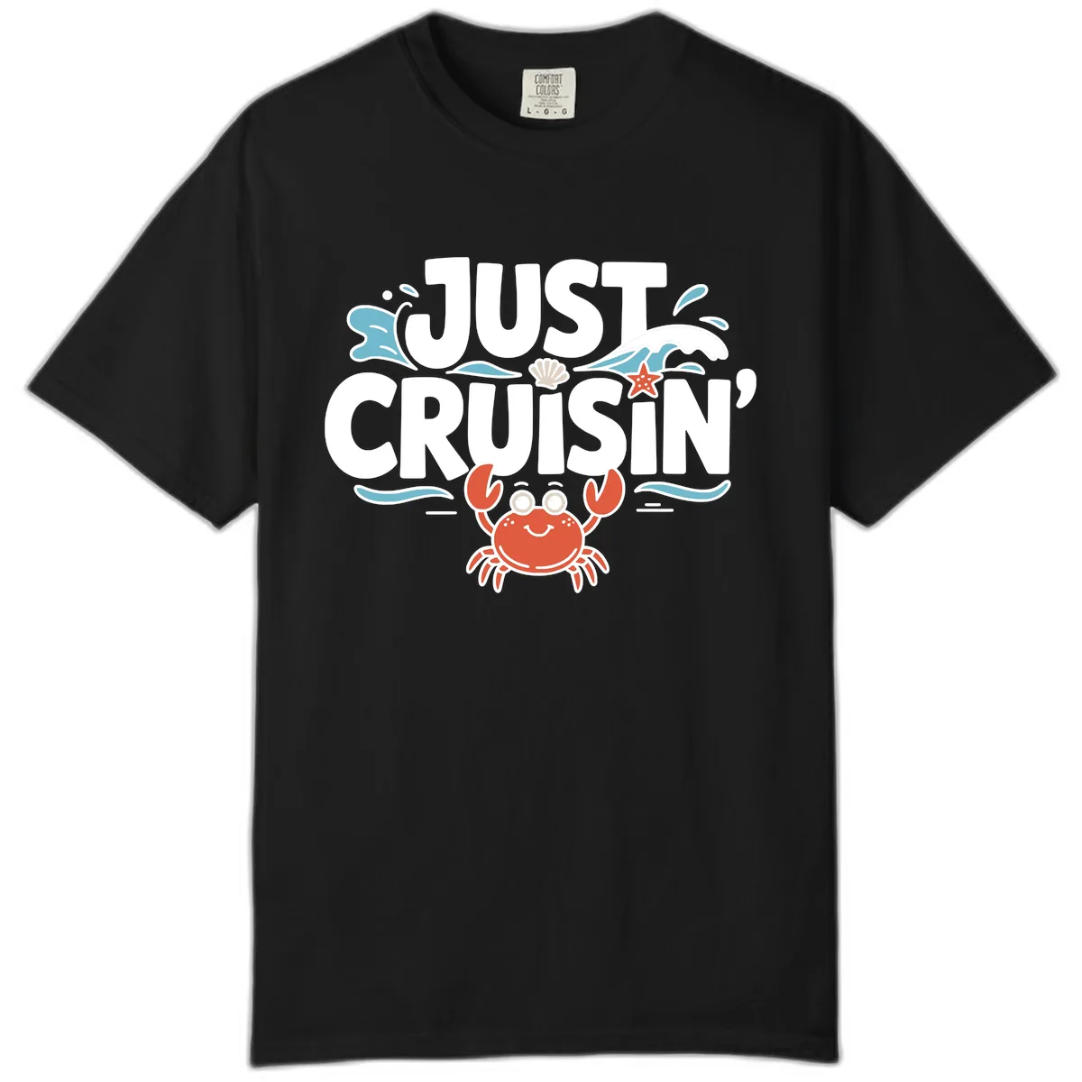 Just Cruisin Crab Vacation Design Comfort Color in Black