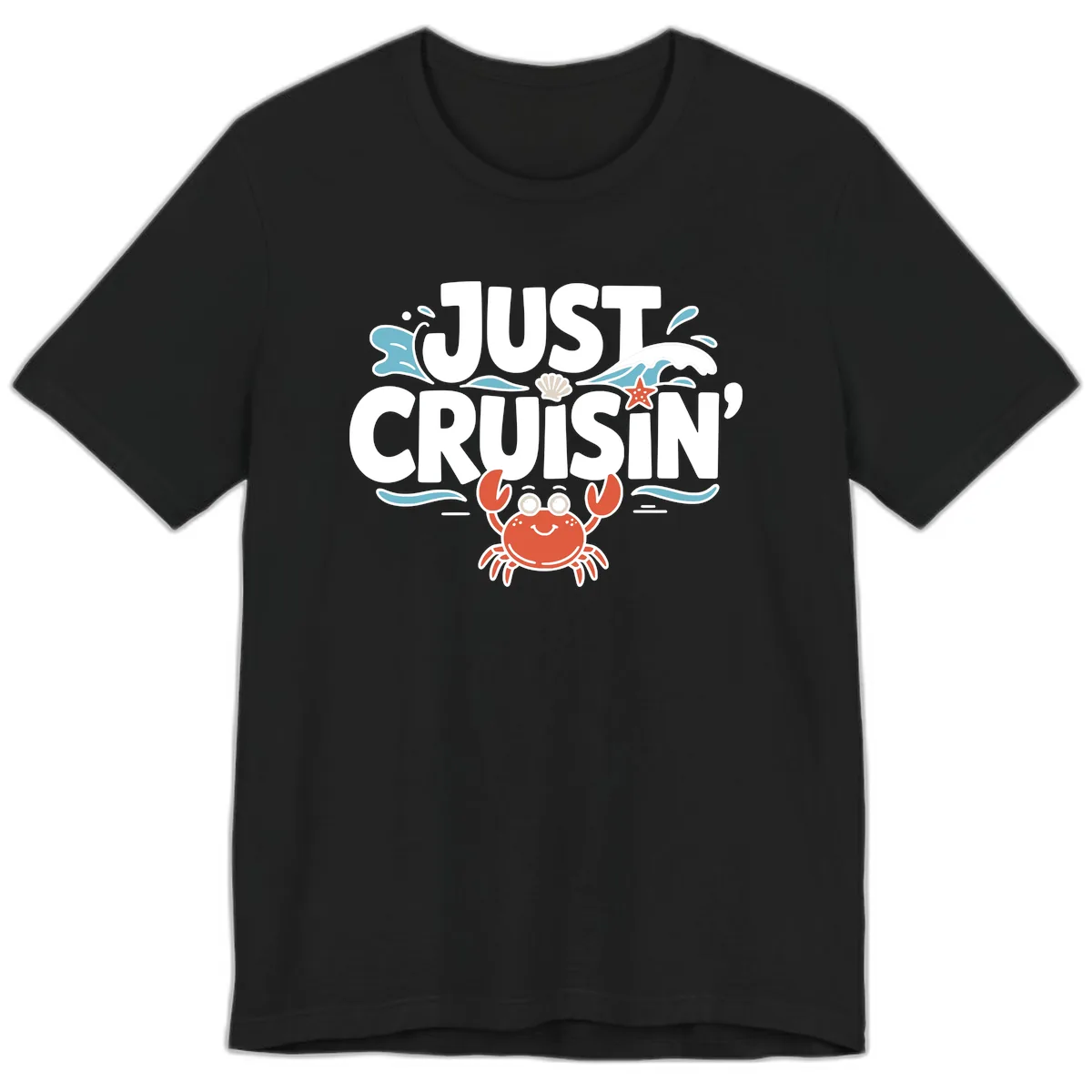 Just Cruisin Crab Vacation Design Premium T-Shirt in Black